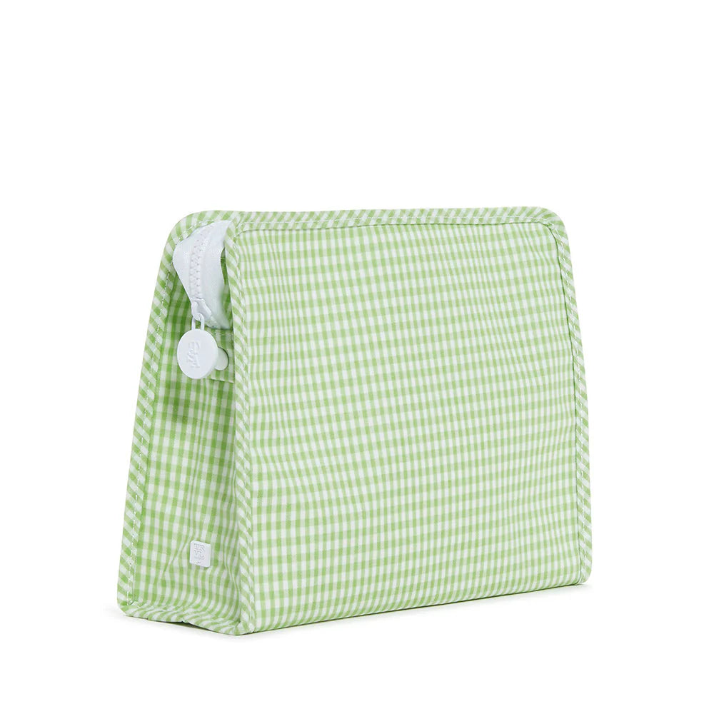 Roadie Large Zip Pouch Gingham Leaf2 by TRVL Design