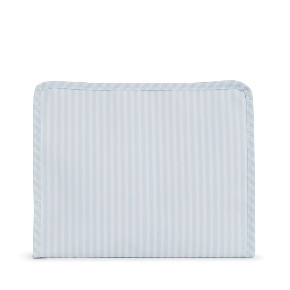 Roadie Large Zip Pouch Pimlico Stripe Light Blue by TRVL Design dress for girls premium quality