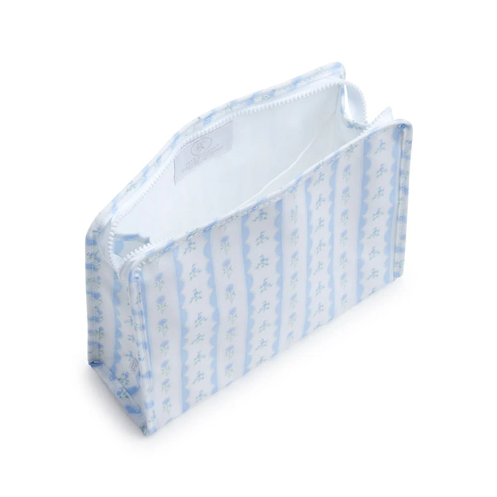 Buy Roadie Large Zip Pouch Ribbon Floral Blue by TRVL Design kids clothing online