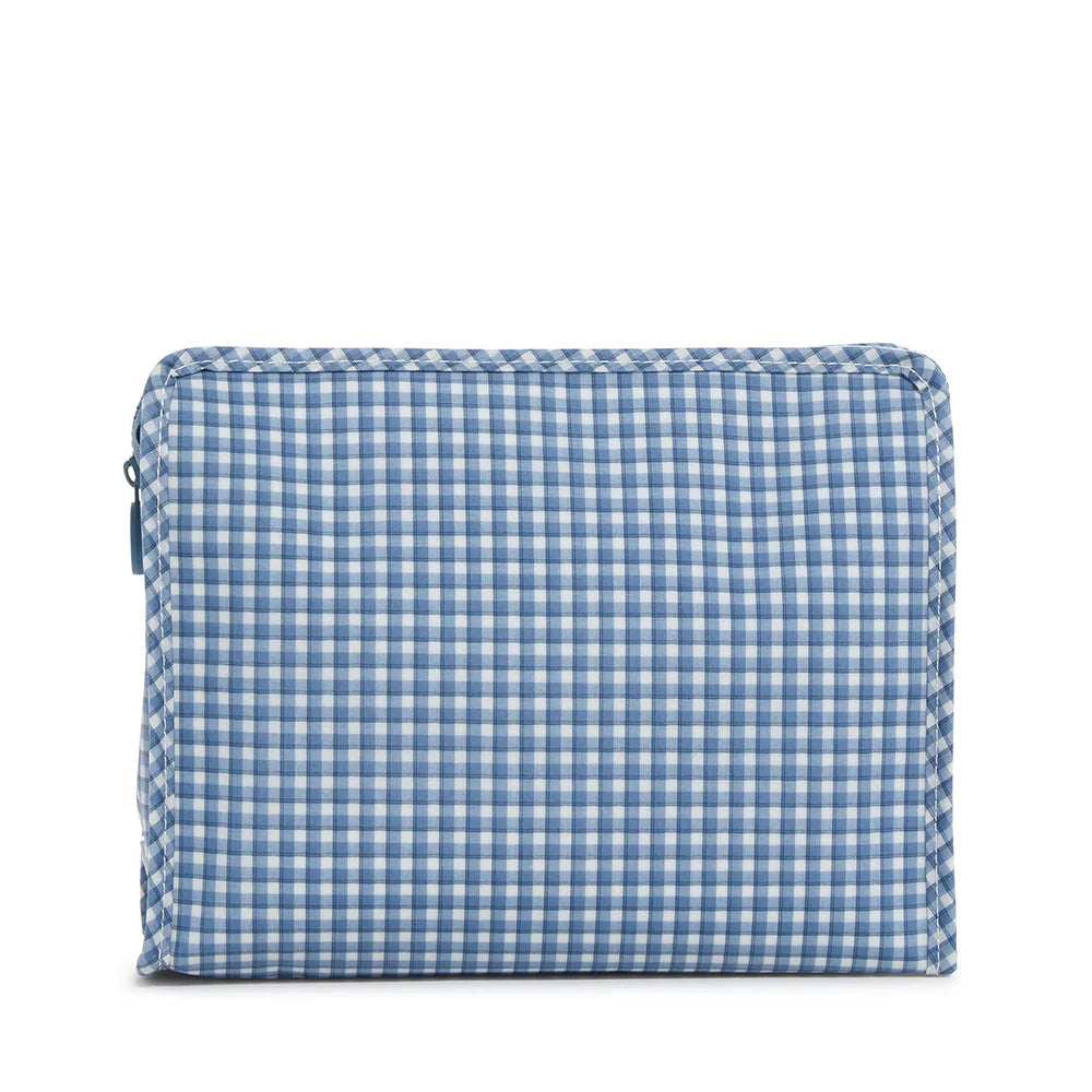 Roadie Large Zip Pouch Rodeo Check Indigo by TRVL Design dress for girls premium quality