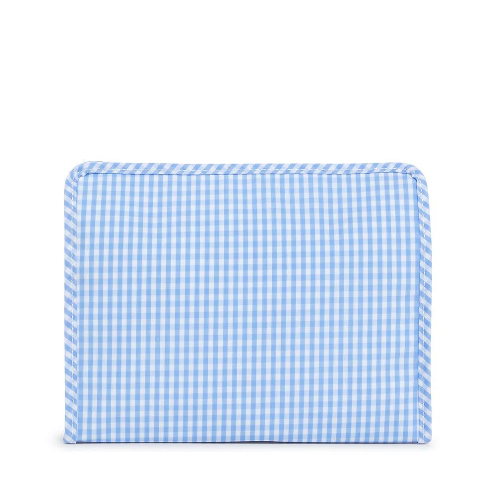 Roadie Large Zip Pouch Gingham Sky by TRVL Design dress for girls premium quality