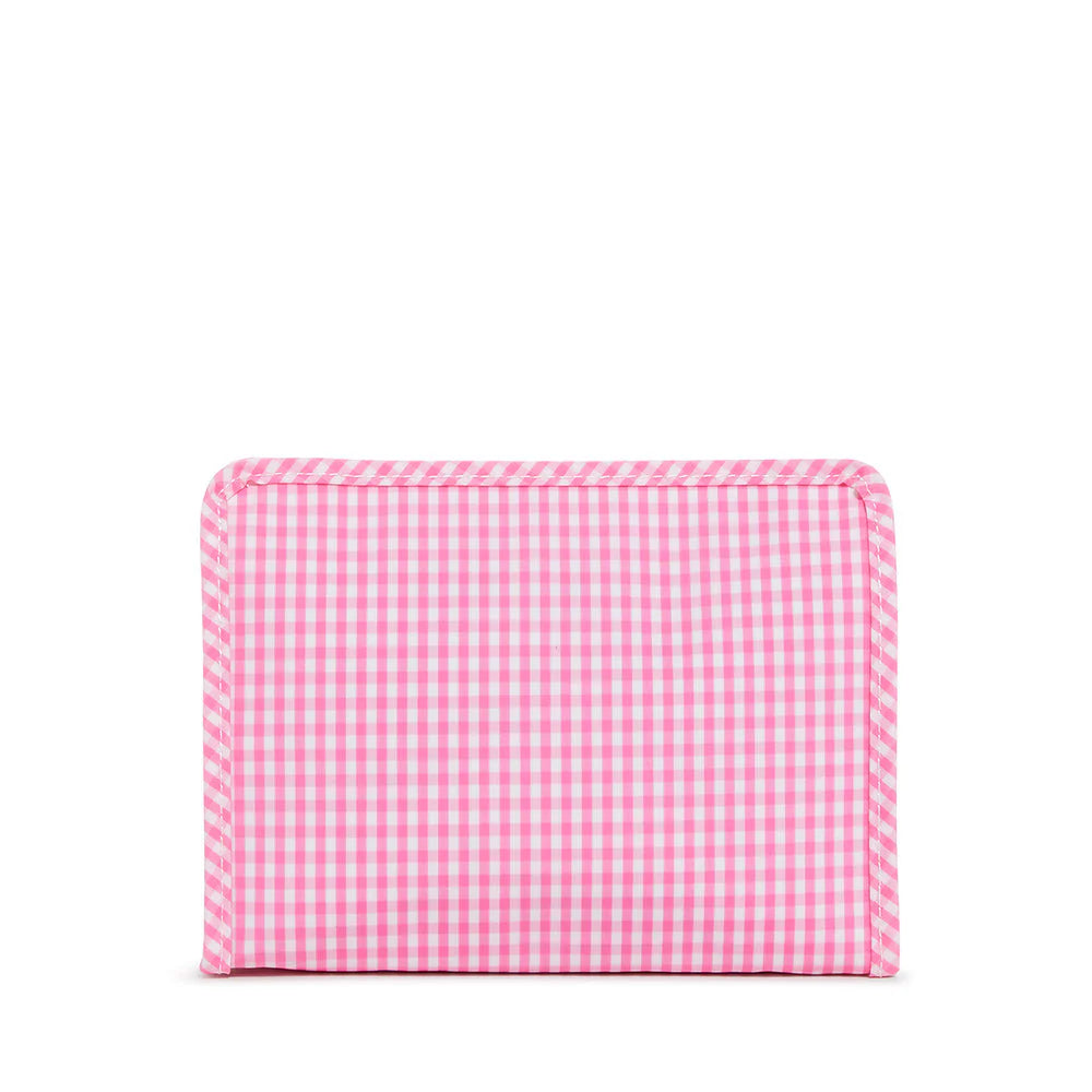Roadie Medium Zip Pouch Gingham Pink by TRVL Design dress for girls premium quality