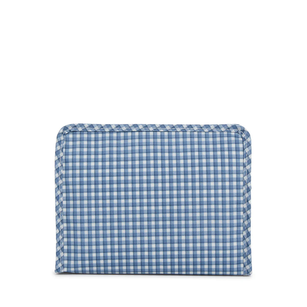 Roadie Medium Zip Pouch Rodeo Check Indigo by TRVL Design dress for girls premium quality