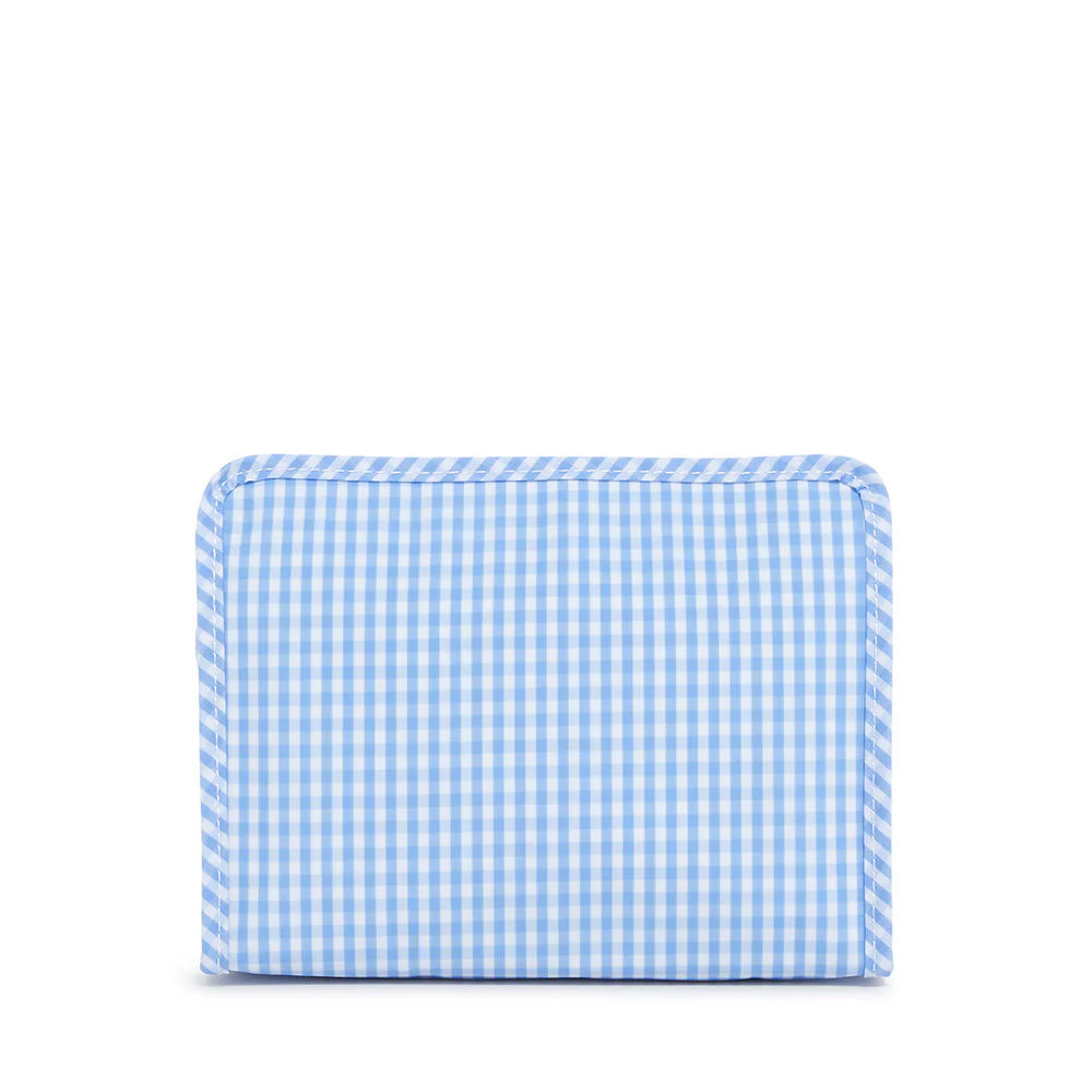 Roadie Medium Zip Pouch Gingham Sky by TRVL Design dress for girls premium quality