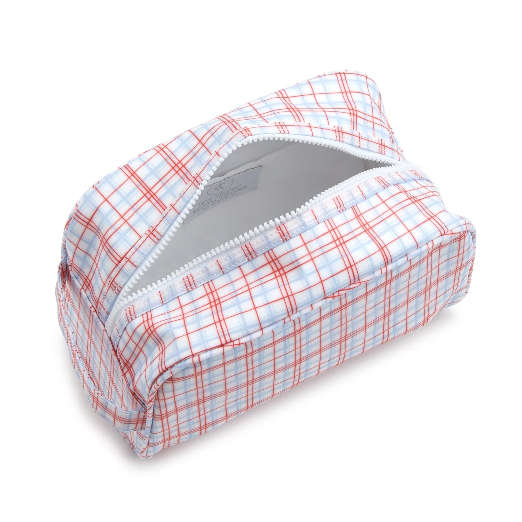 Buy Stowaway Toiletry Bag Classic Plaid Red by TRVL Design kids clothing online