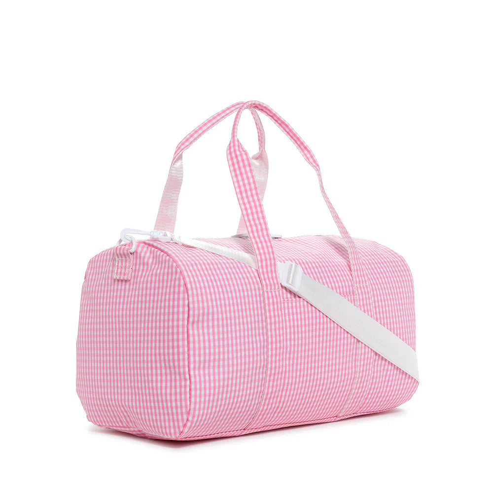 Weekender Duffel Bag Gingham Pink by TRVL Design dress for girls premium quality