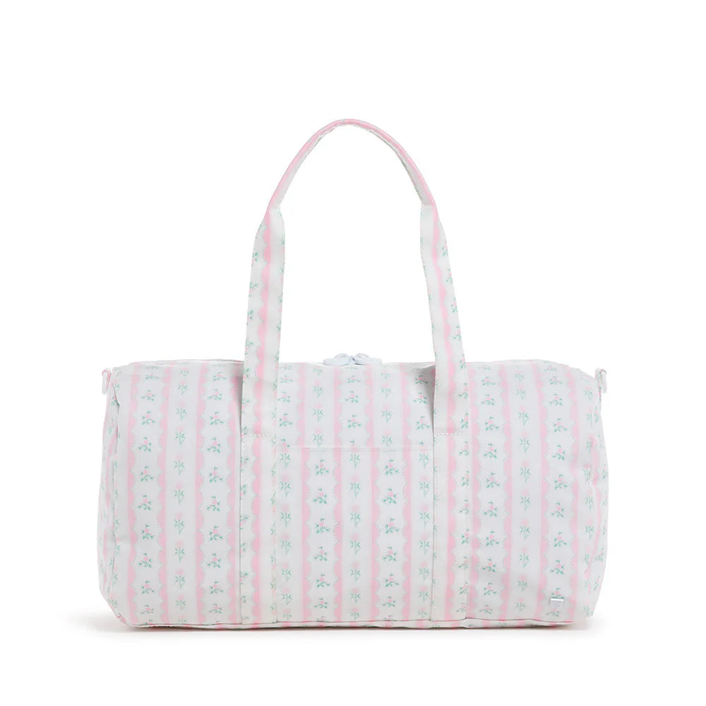 Weekender Duffel Bag Ribbon Floral Pink by TRVL Design