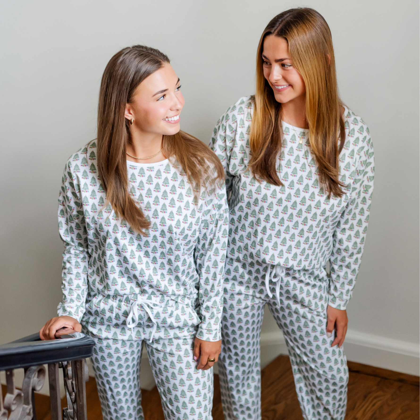 Audrey Women's Longsleeve Top Pant Set - Under the Christmas Tree stylish kids outfit collection