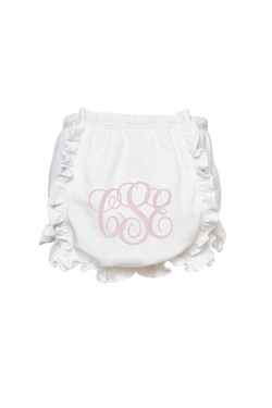 Baby Shop: Vivian Girls' Pima Cotton Bloomer with Monogram - White