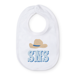 Baby Shop: Plain Edge Bib with Monogram - White
