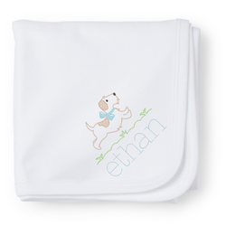 Baby Shop: Plain Edge Blanket with Monogram - White