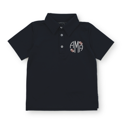 Collegiate Shop: Will Boys' Golf Performance Polo Shirt with Monogram - Navy