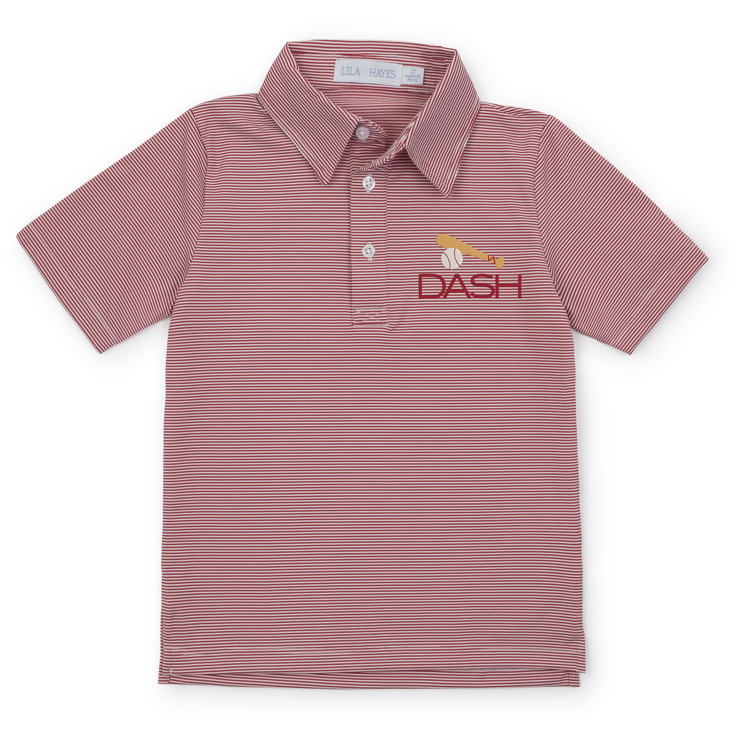 Will Boys' Performance Polo by LH Sport Red Stripes