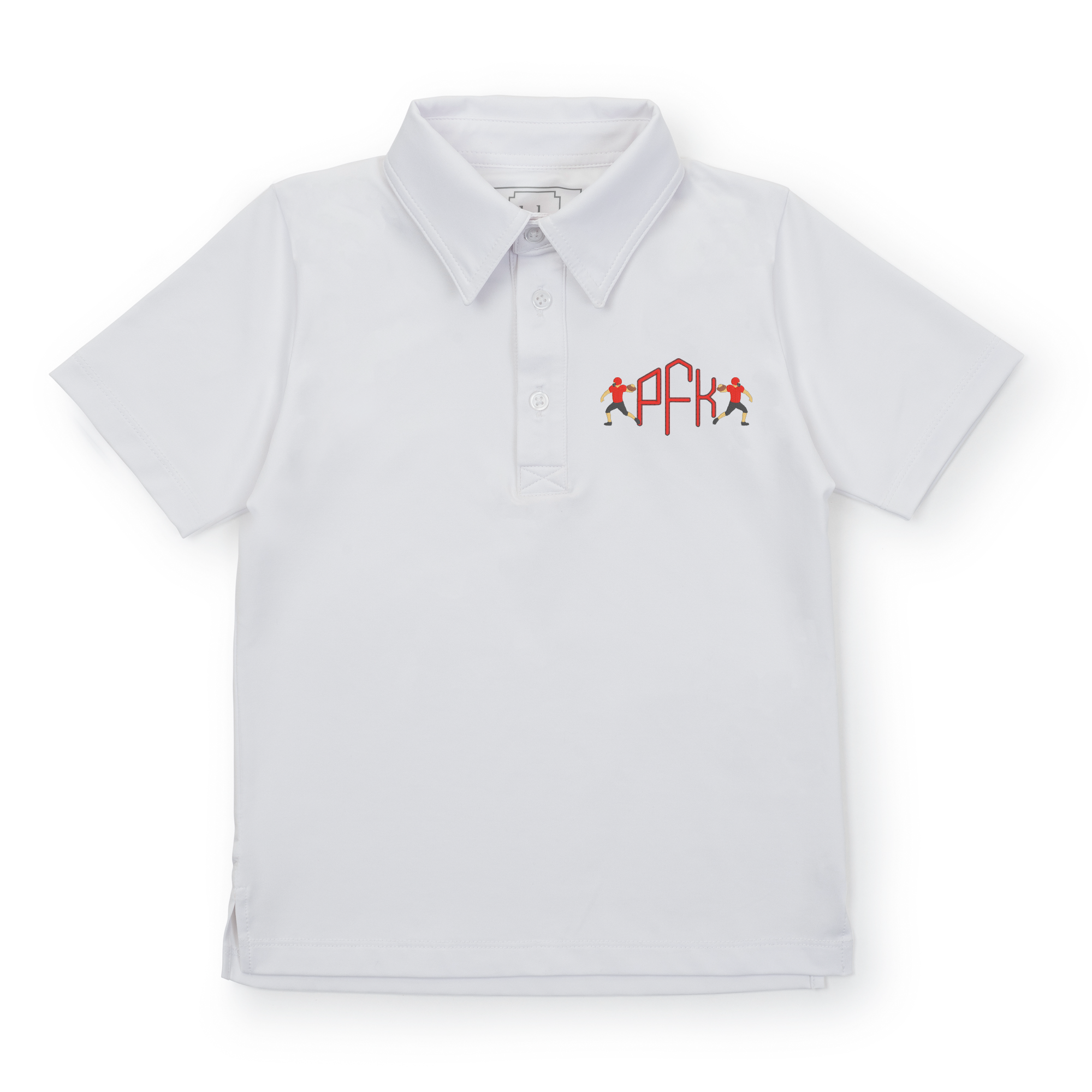 Collegiate Shop: Will Boys' Performance Polo by LH Sport with Monogram - White
