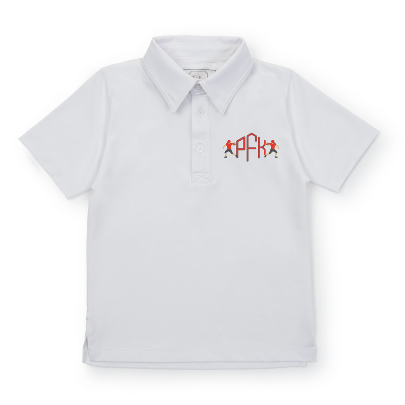 Collegiate Shop: Will Boys' Golf Performance Polo Shirt with Monogram - White