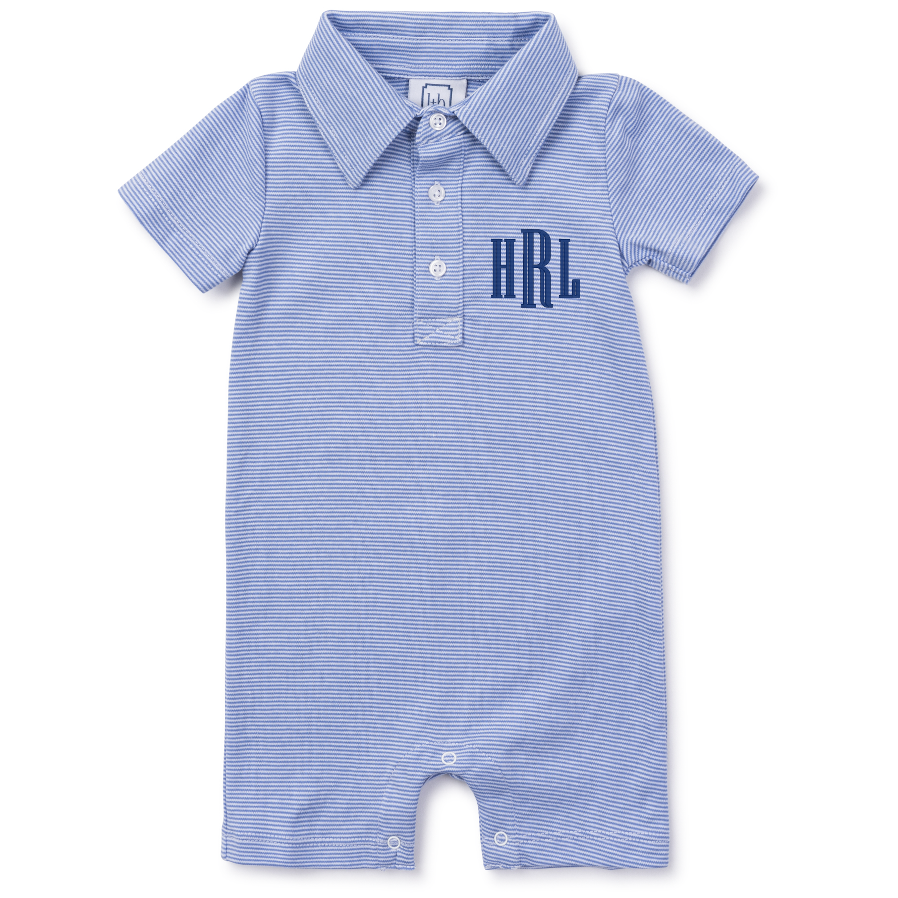 Tripp Boys' Pima Cotton Polo Shortall Blue Stripes designer outfit for kids