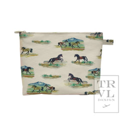 Big Zip Large Cosmetic Bag Wild Horses by TRVL Designs