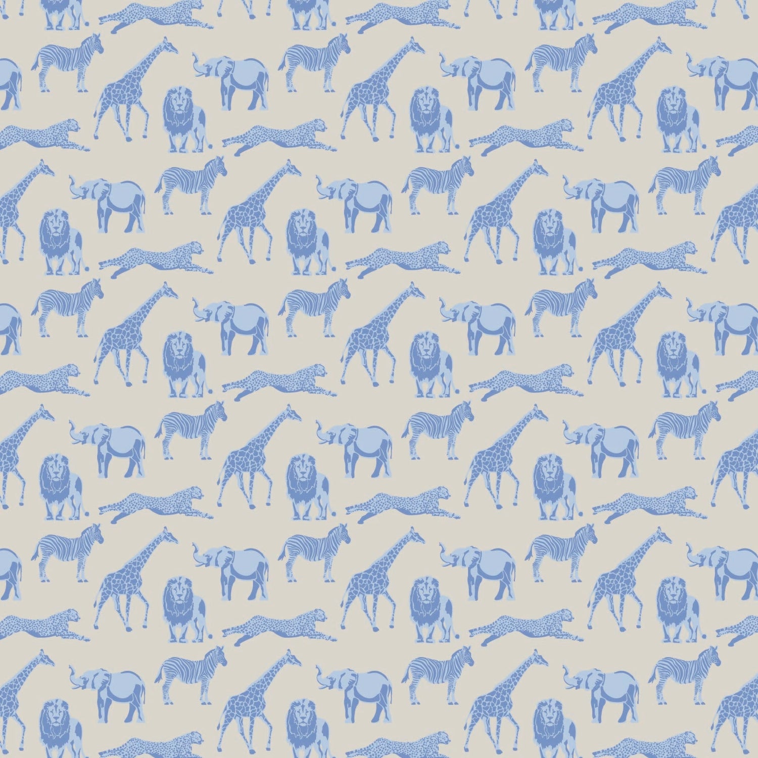 Parker Boys' Zipper Pajama - Blue Savanna Safari