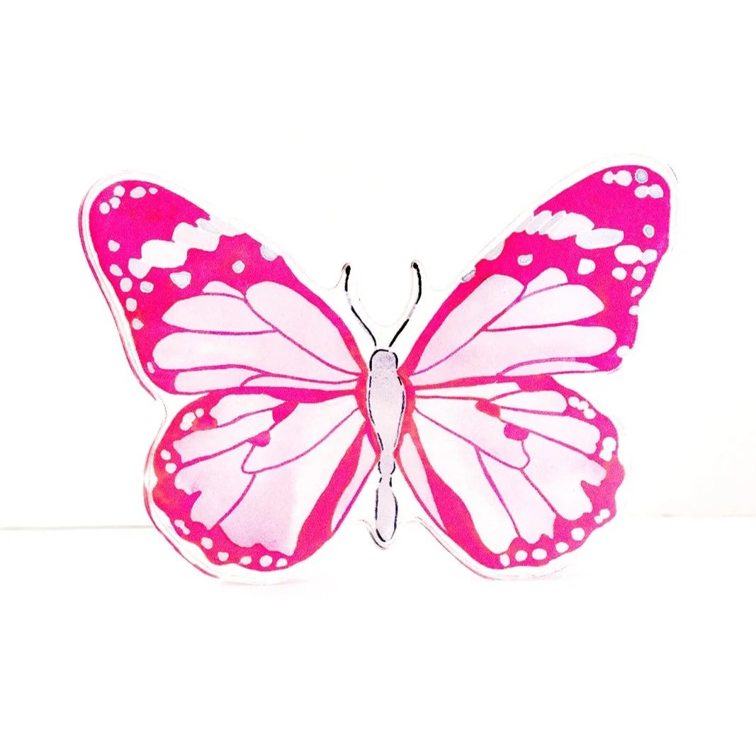 Cartie Butterfly Acrylic Art Block Large by Catherine Cartie