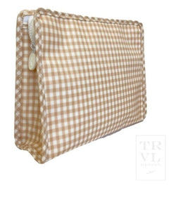 Roadie Bag Medium Gingham Khaki by TRVL Design
