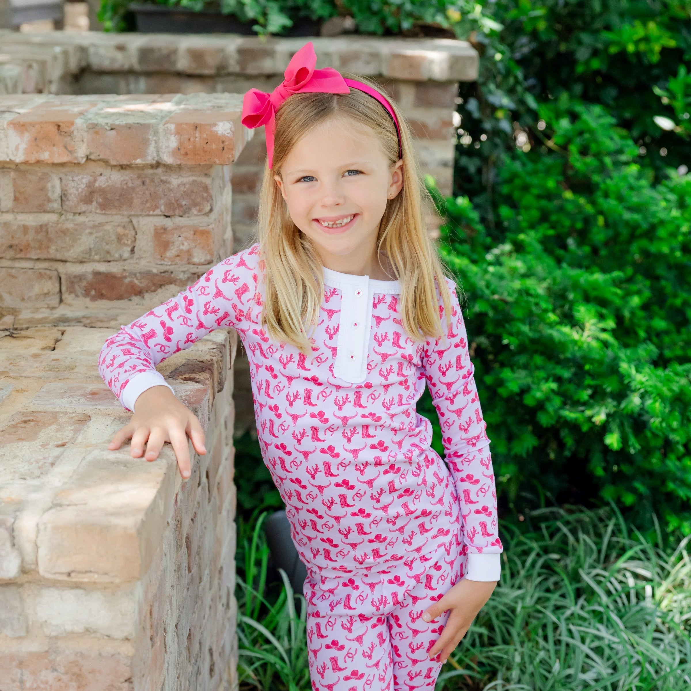 Alden Girls' Pajama Pant Set - Wild West Pink