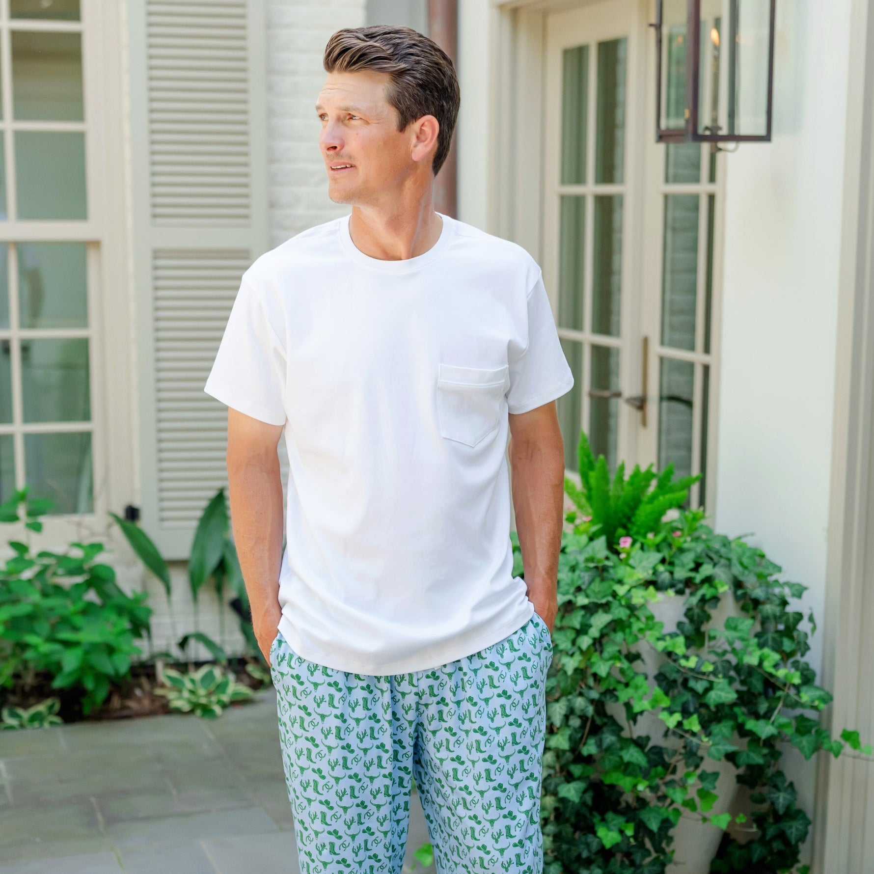 Buy Brent Men's Hangout Pant - Wild West Blue kids clothing online
