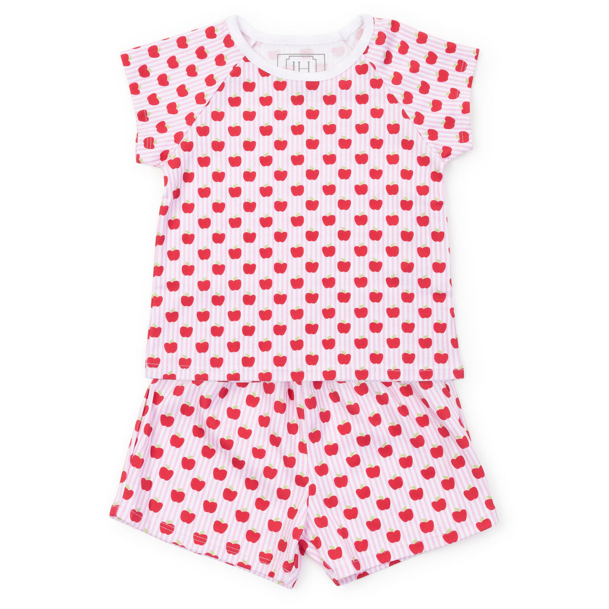 Everyday Emery Girls' Short Set - Schoolhouse Apples Pink Kidswear