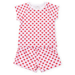 Everyday Emery Girls' Short Set - Schoolhouse Apples Pink Kidswear