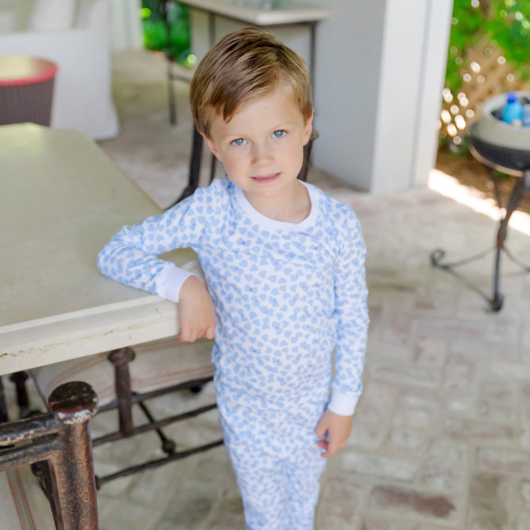 Buy Grayson Pajama Pant Set - Confetti Hearts Blue kids clothing online