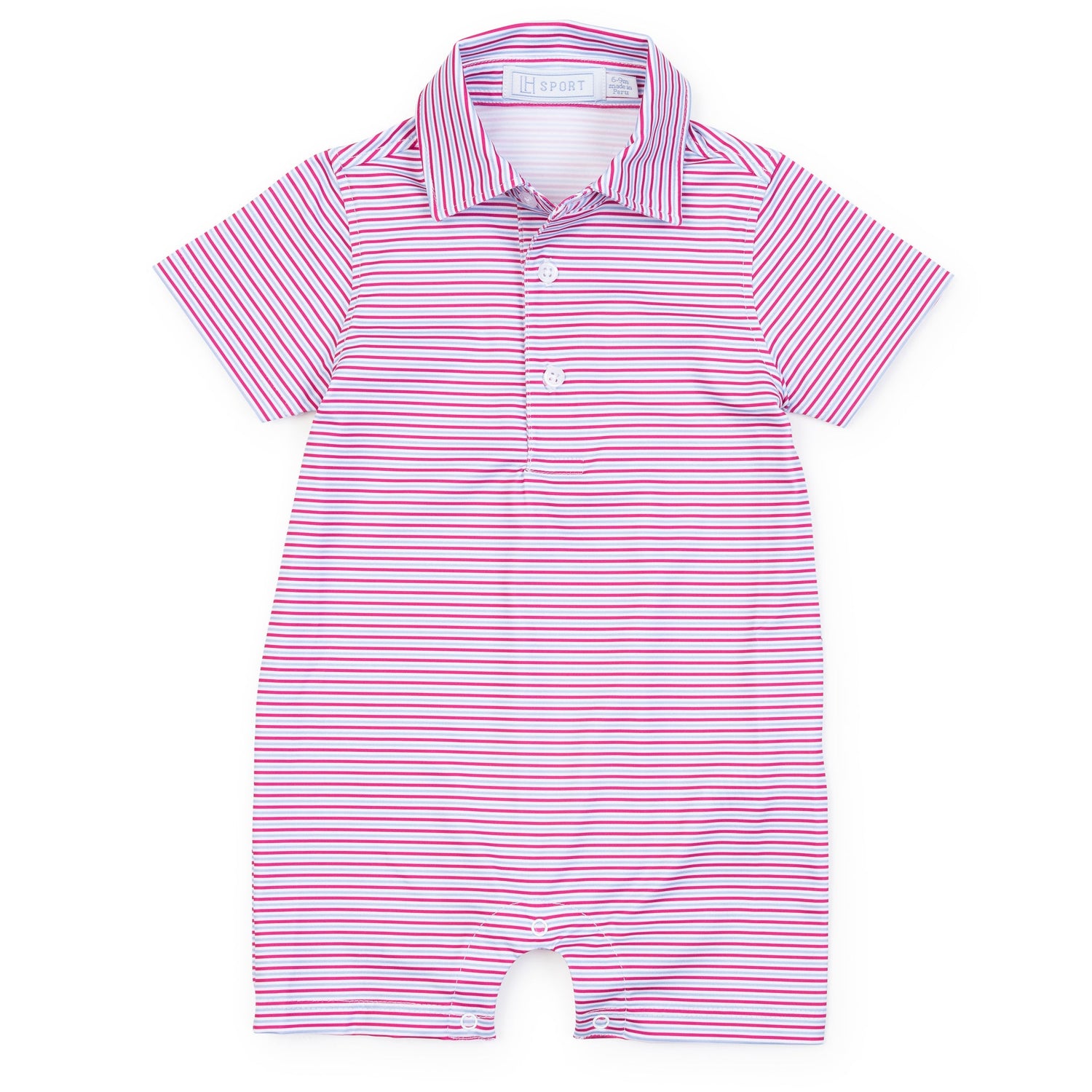 Austin Boys' Performance Shortall by LH Sport - Club Stripe Berry Blue