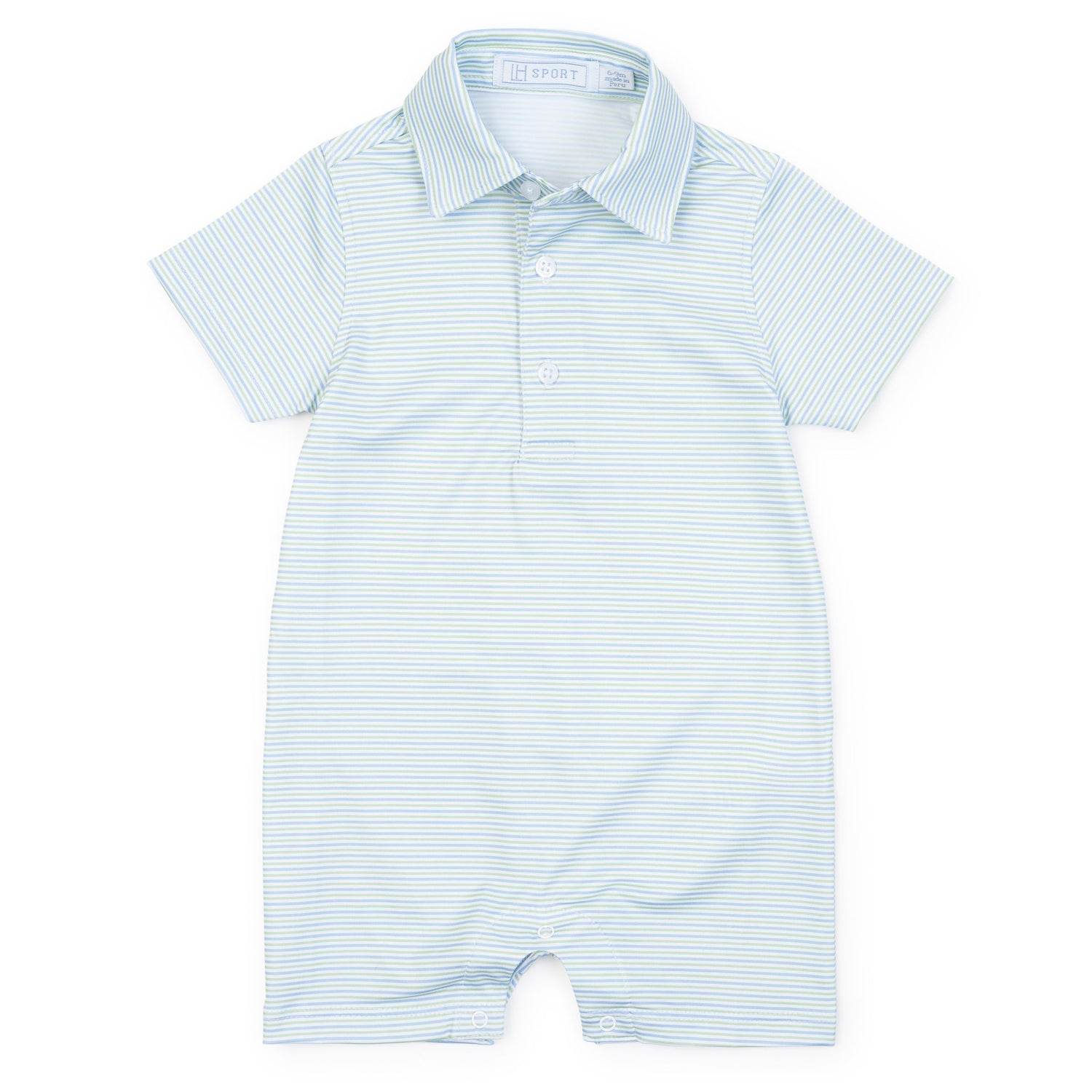 Austin Boys' Performance Shortall by LH Sport - Club Stripe Blue Green