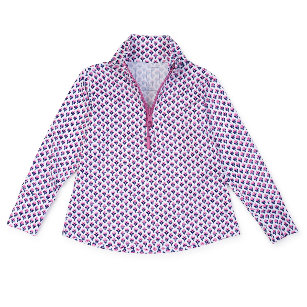 Everyday Blair Girls' Performance Pullover by LH Sport - Boho Flora Hot Pink Navy Kidswear