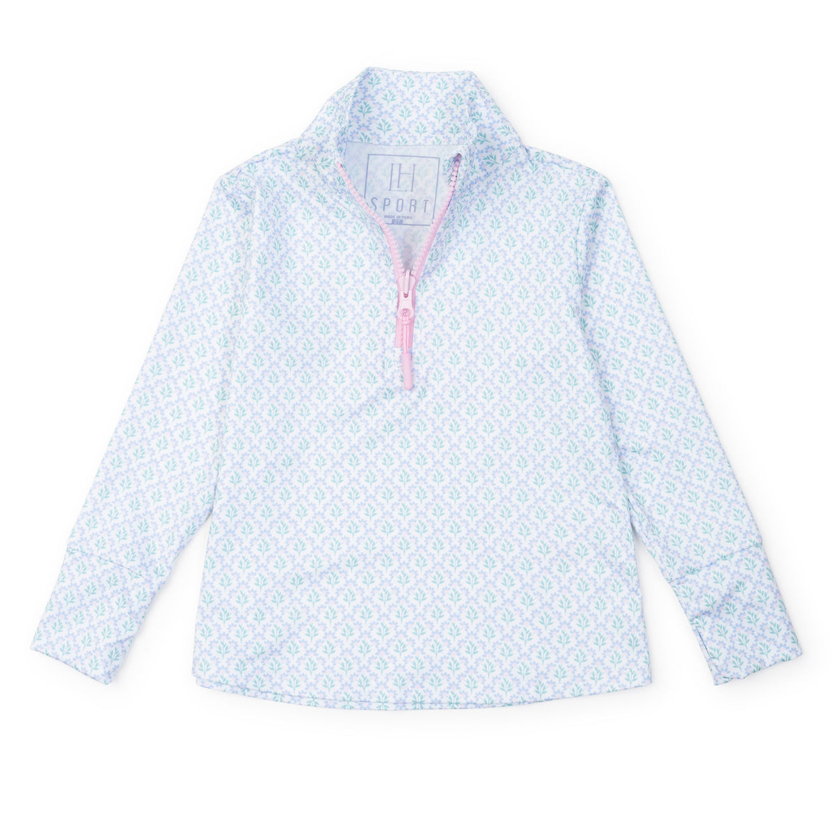 Everyday Blair Girls' Performance Pullover by LH Sport - Trellis Bloom Blue Kidswear