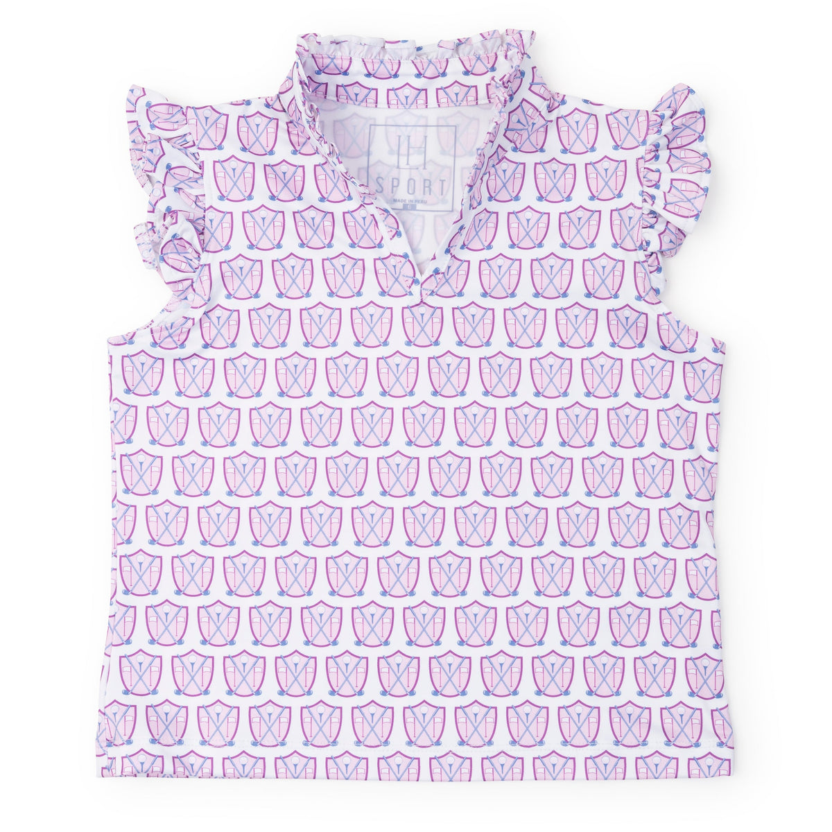 Everyday Ellie Girls' Sleeveless Performance Top by LH Sport - Golf Crest Pink Kidswear