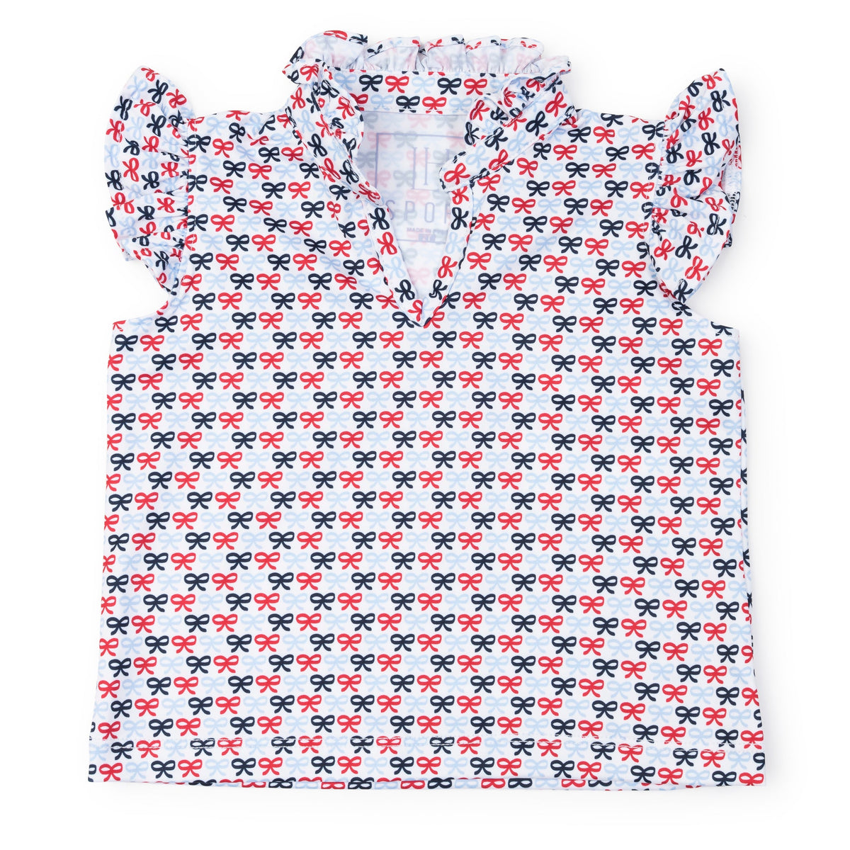 Everyday Ellie Girls' Sleeveless Performance Top by LH Sport - Put A Bow On It Patriotic Kidswear