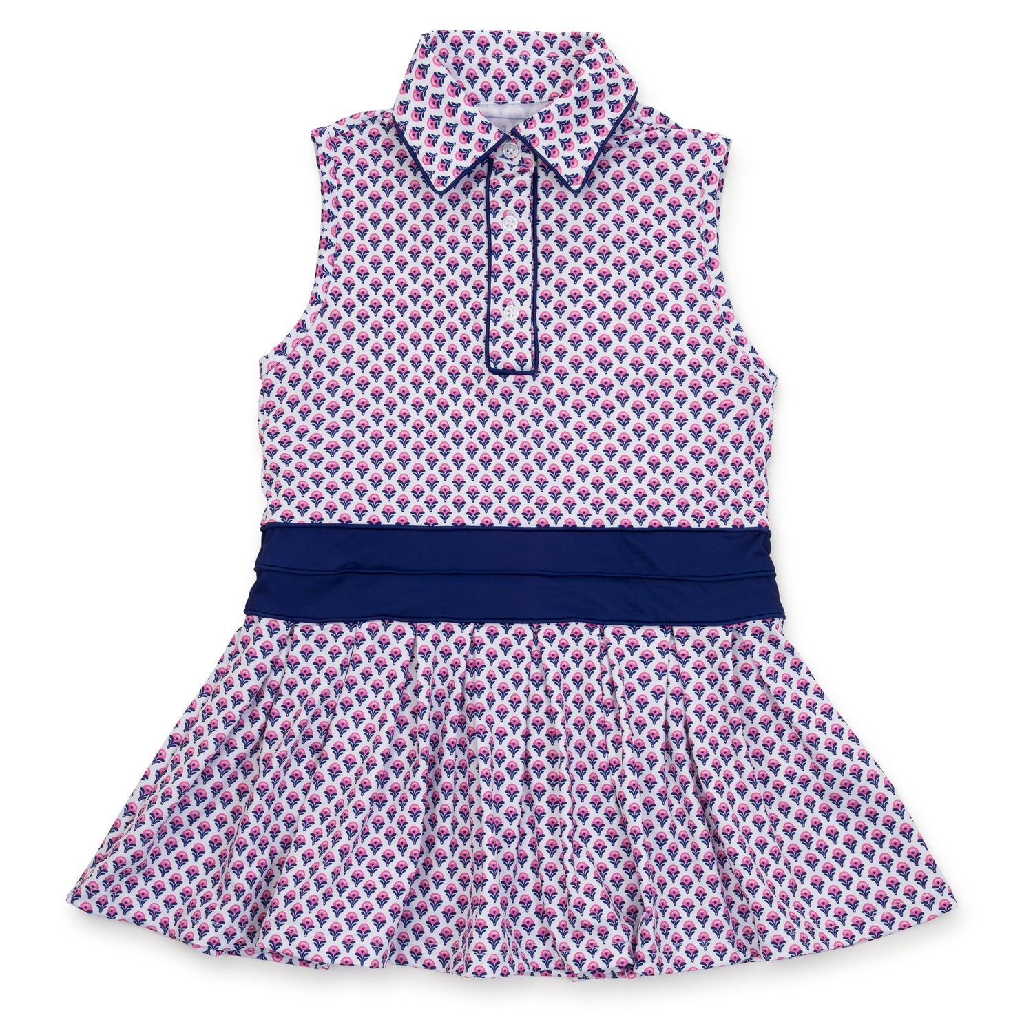 Harper Girls' Performance Dress by LH Sport - Boho Flora Hot Pink Navy