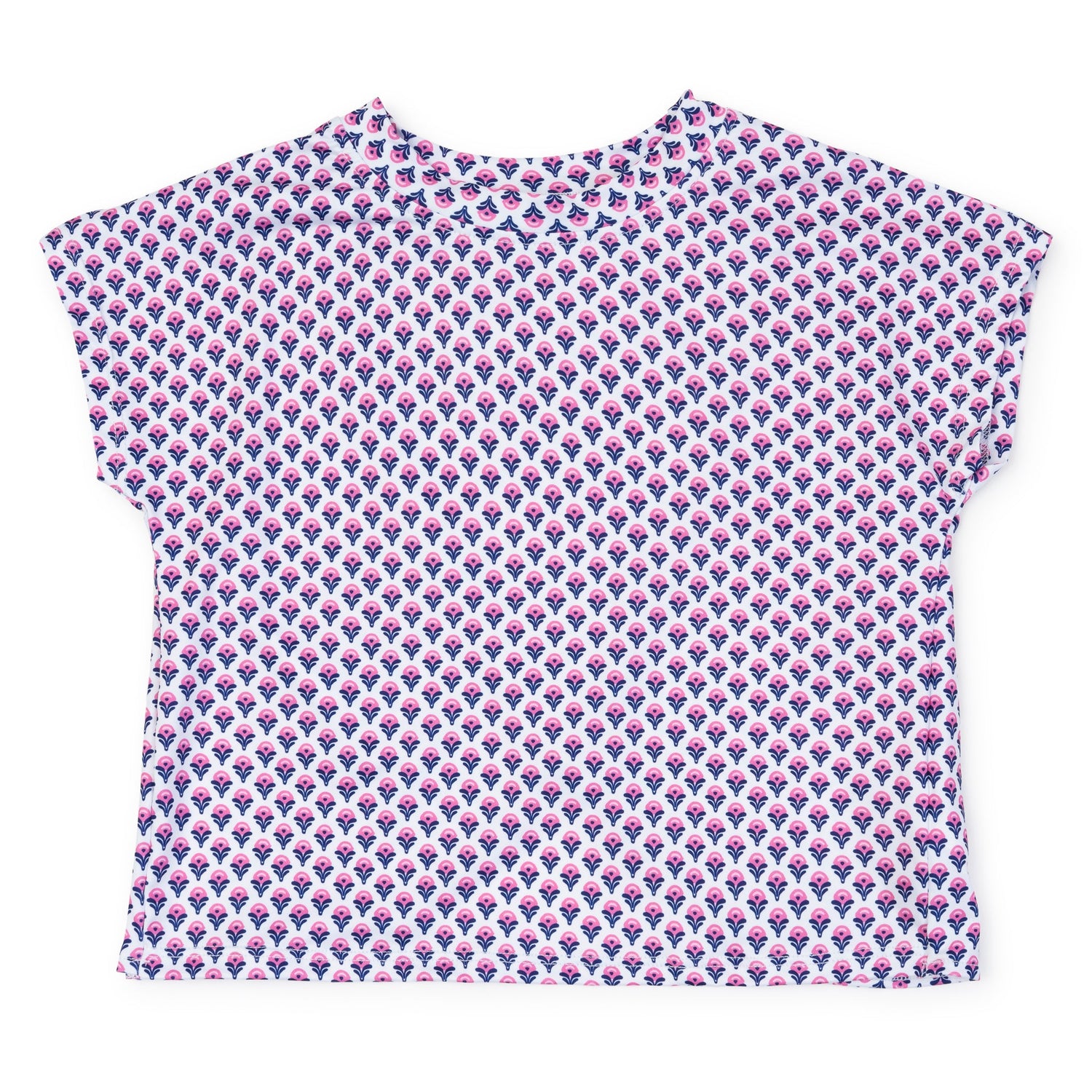 Sloane Girls' Short Sleeve Performance Top by LH Sport - Boho Flora Hot Pink Navy