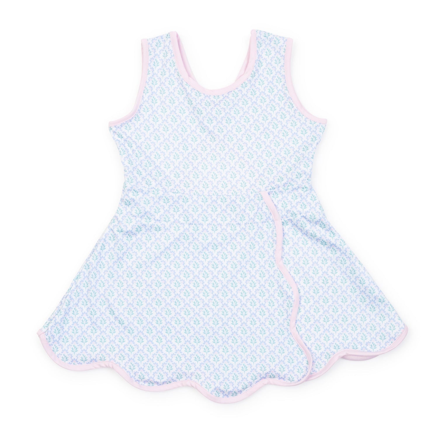 Taylor Girls' Performance Dress by LH Sport - Trellis Bloom Blue