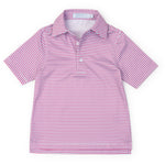 Everyday Will Boys' Performance Polo by LH Sport - Club Stripe Berry Blue Kidswear