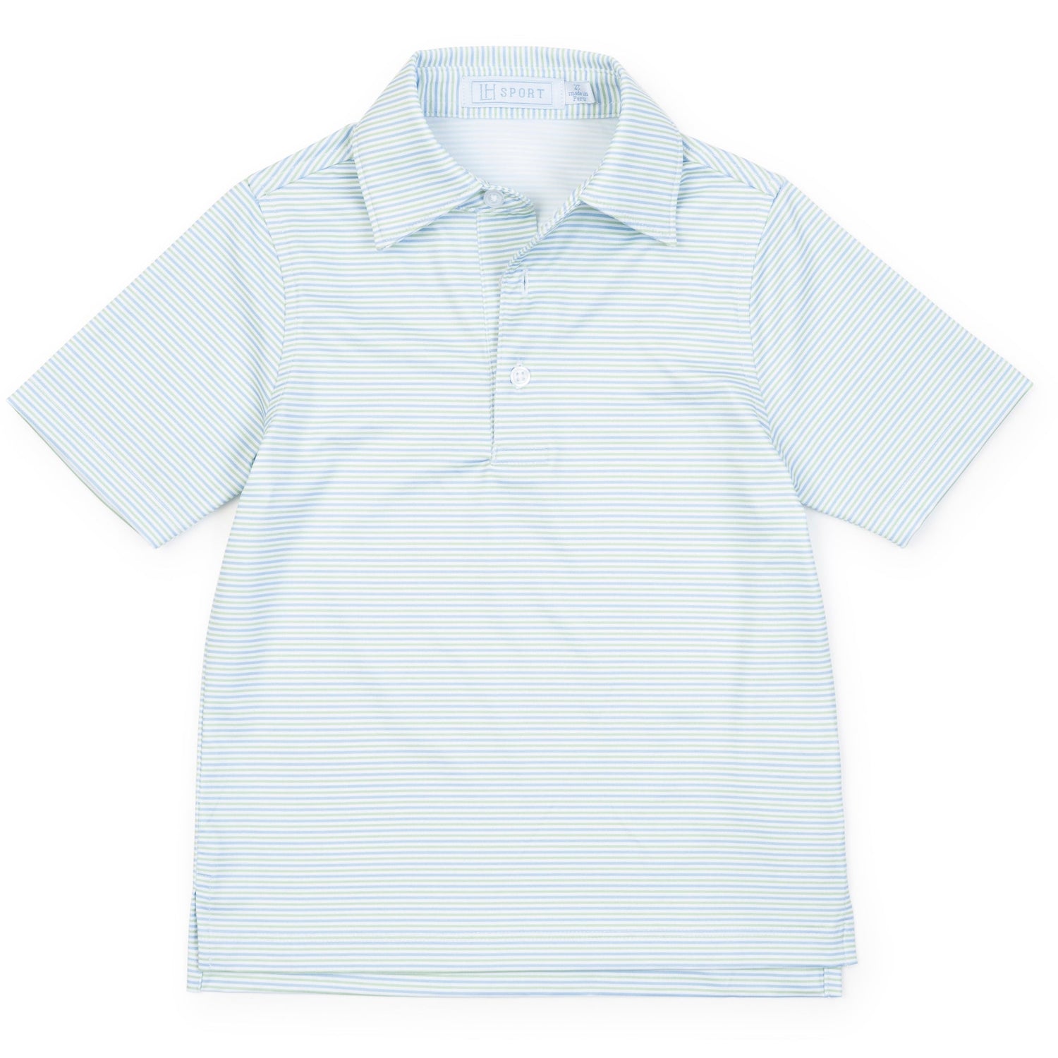Will Boys' Performance Polo by LH Sport - Club Stripe Blue Green