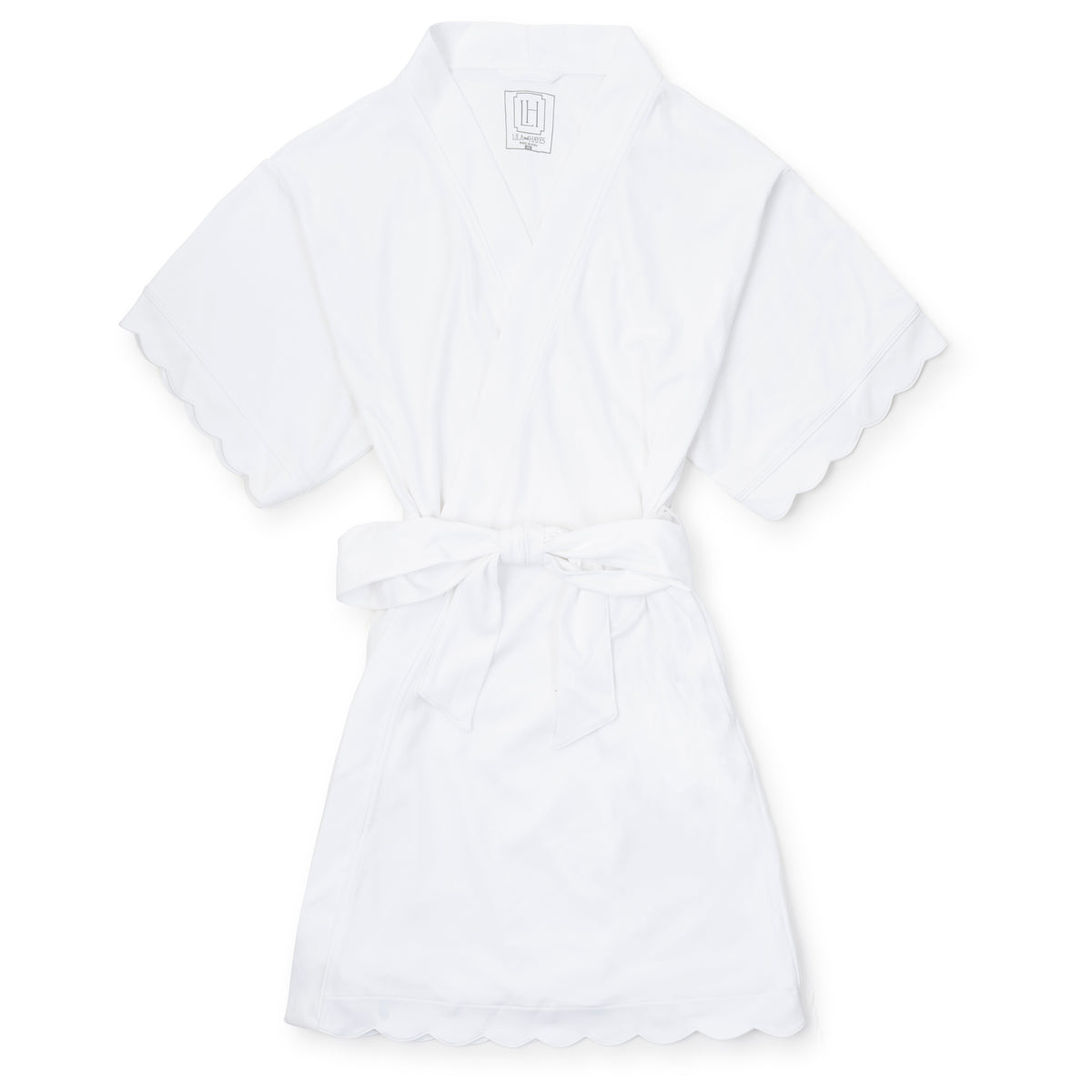 Everyday Molly Women's Short Sleeve Spa Wrap Robe - White Kidswear
