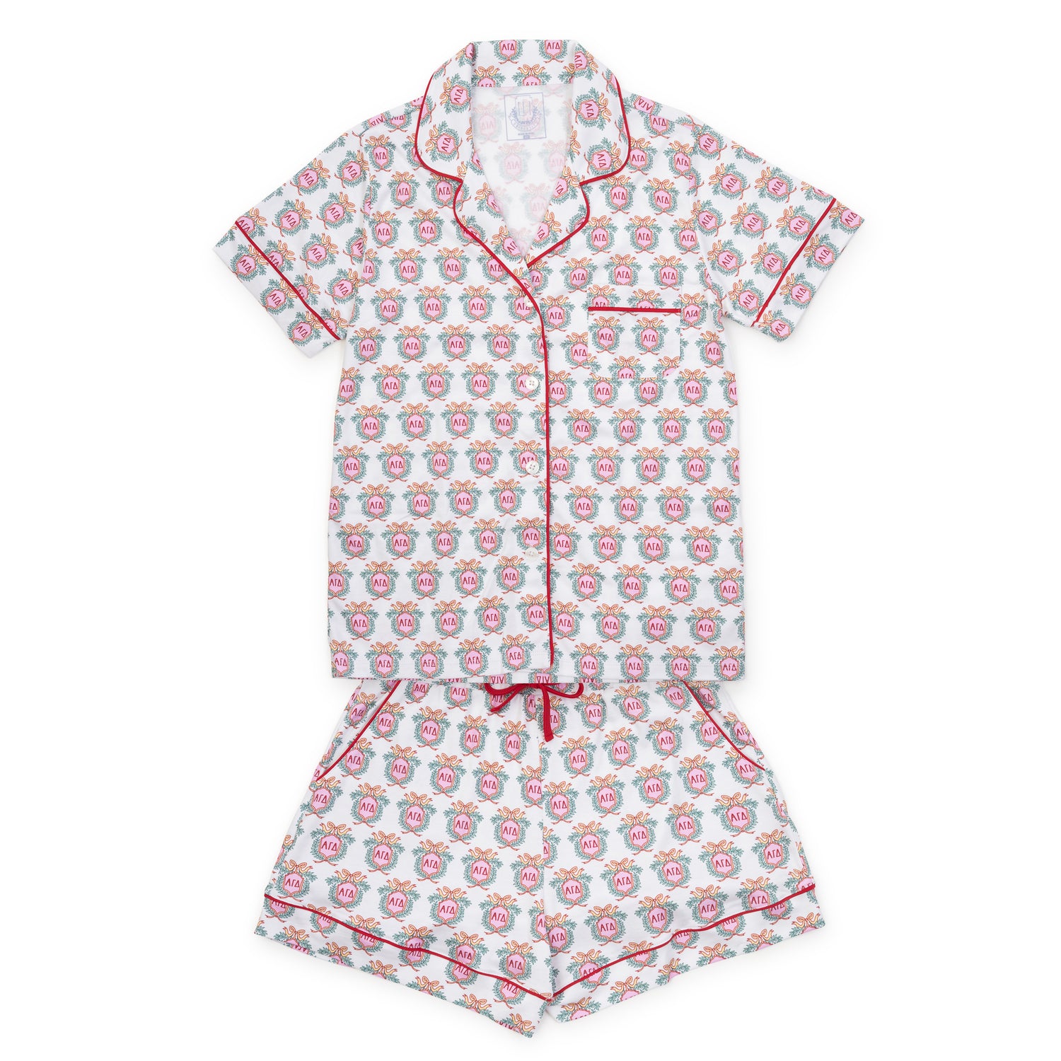 Claire Women's Pajama Short Set - Alpha Gamma Delta Crest