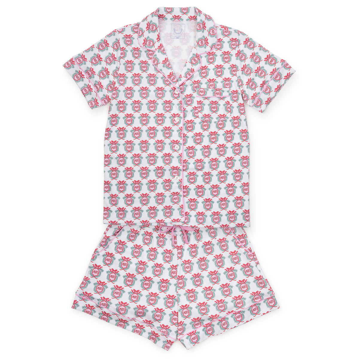 Everyday Claire Women's Pajama Short Set - Alpha Omicron Pi Crest Kidswear