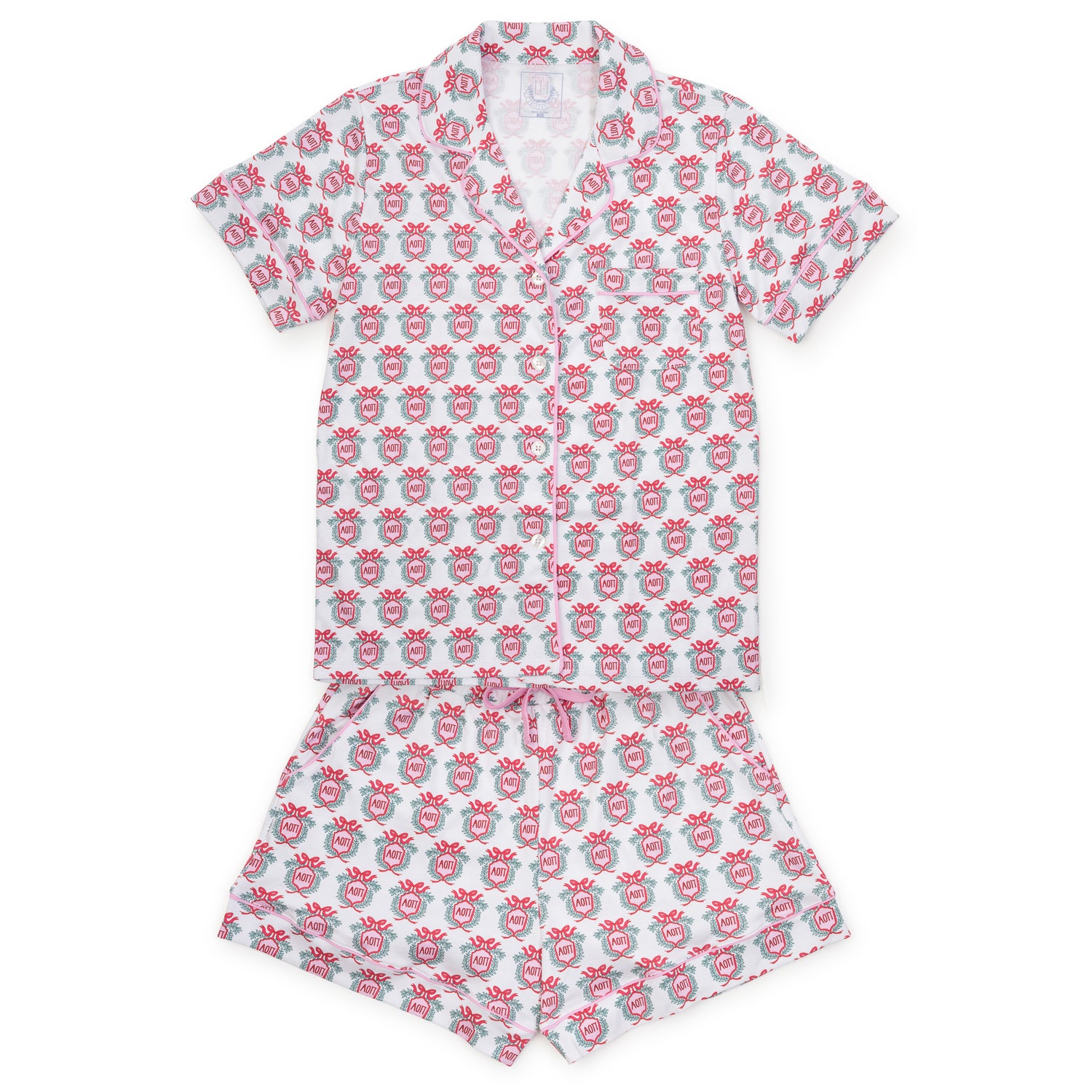 Claire Women's Pajama Short Set - Alpha Omicron Pi Crest