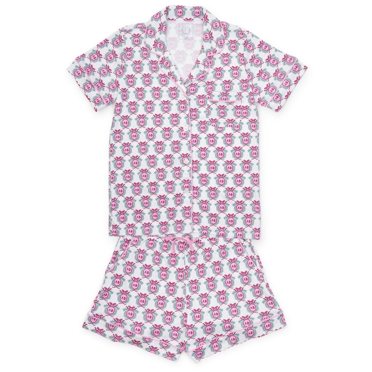 Everyday Claire Women's Pajama Short Set - Alpha Phi Crest Kidswear