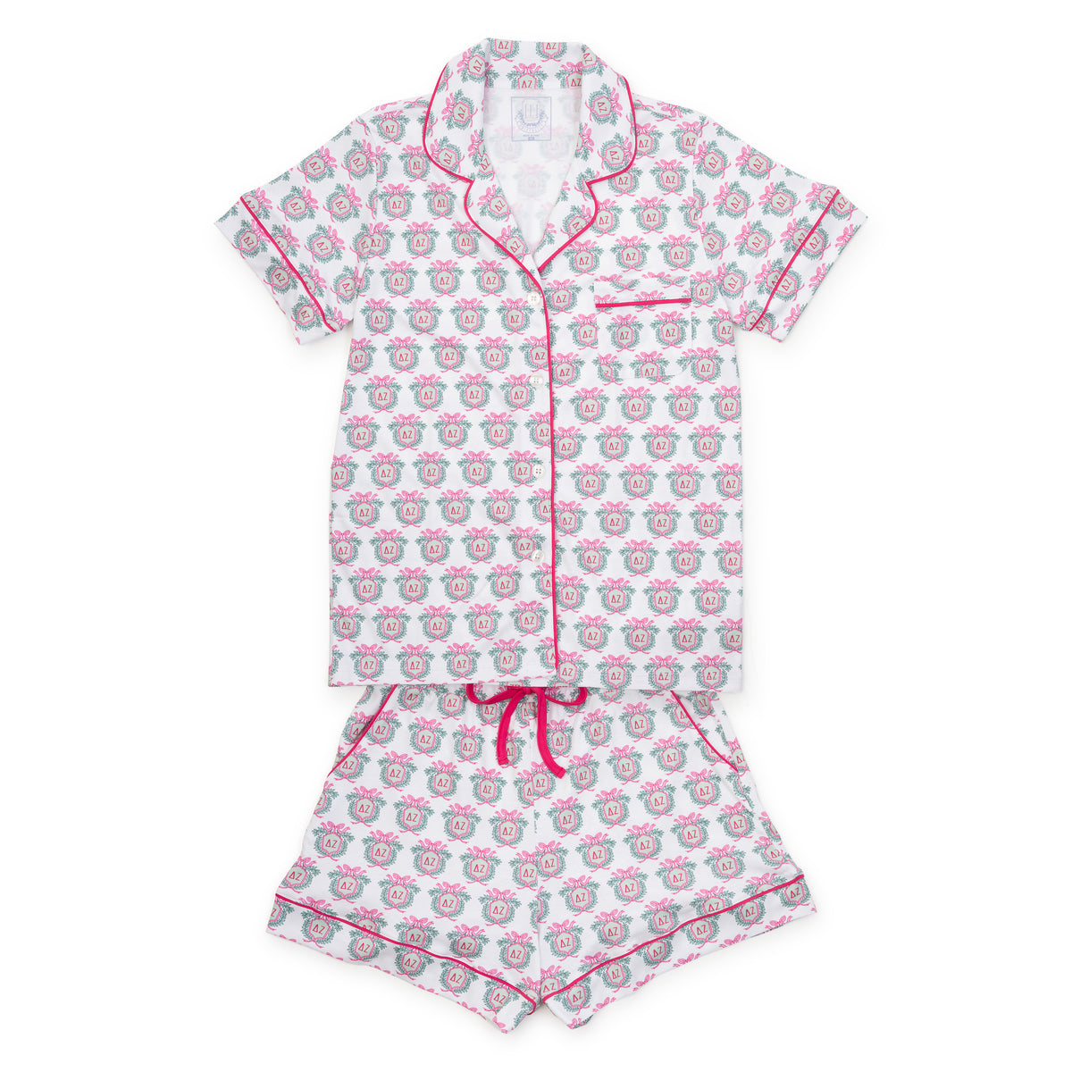 Everyday Claire Women's Pajama Short Set - Delta Zeta Crest Kidswear