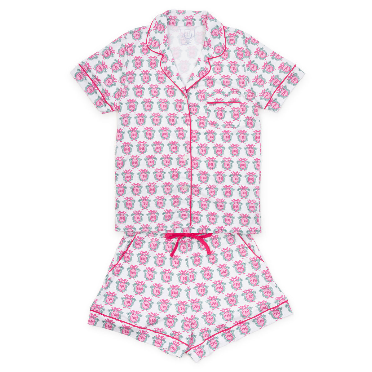 Everyday Claire Women's Pajama Short Set - Gamma Phi Beta Crest Kidswear