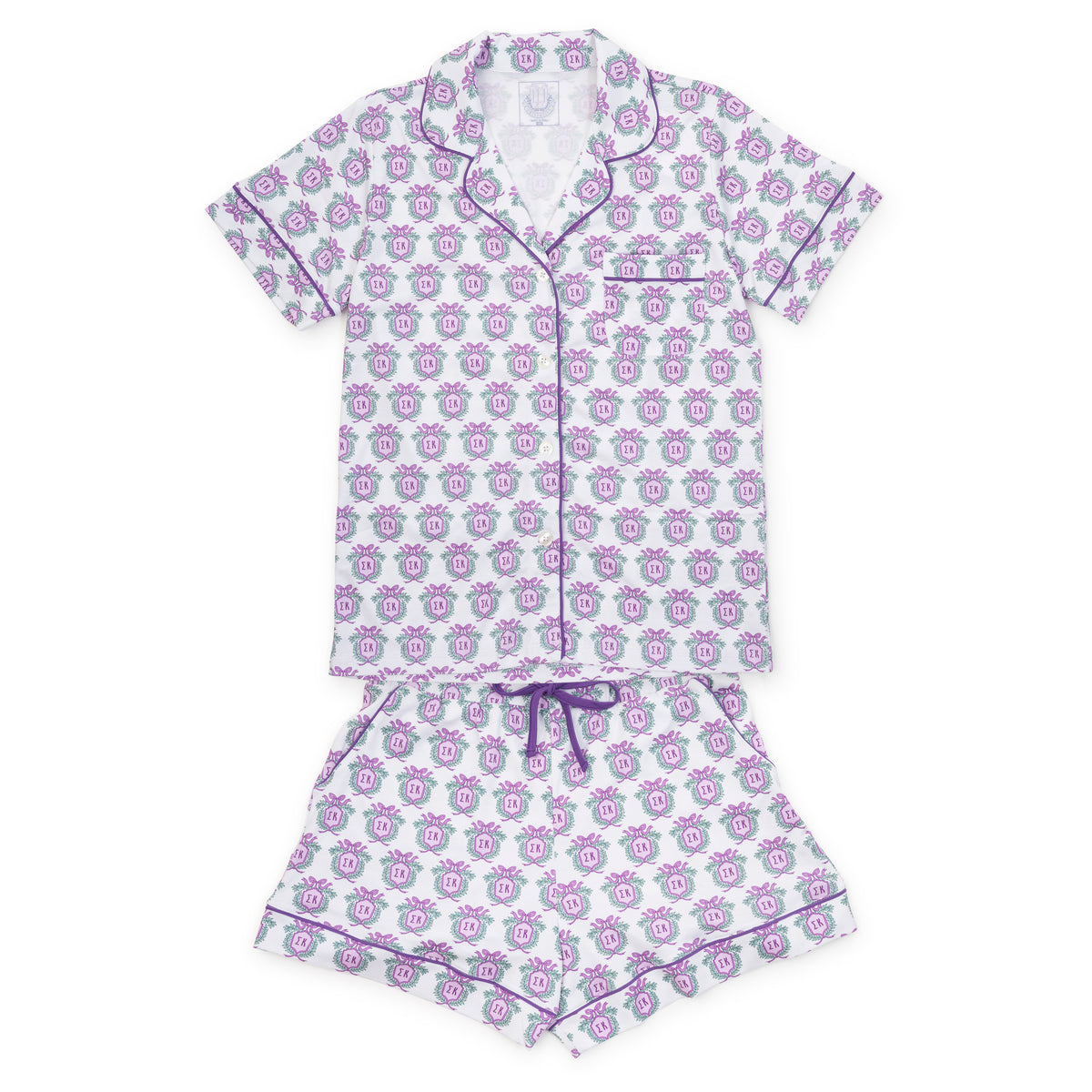 Everyday Claire Women's Pajama Short Set - Sigma Kappa Crest Kidswear
