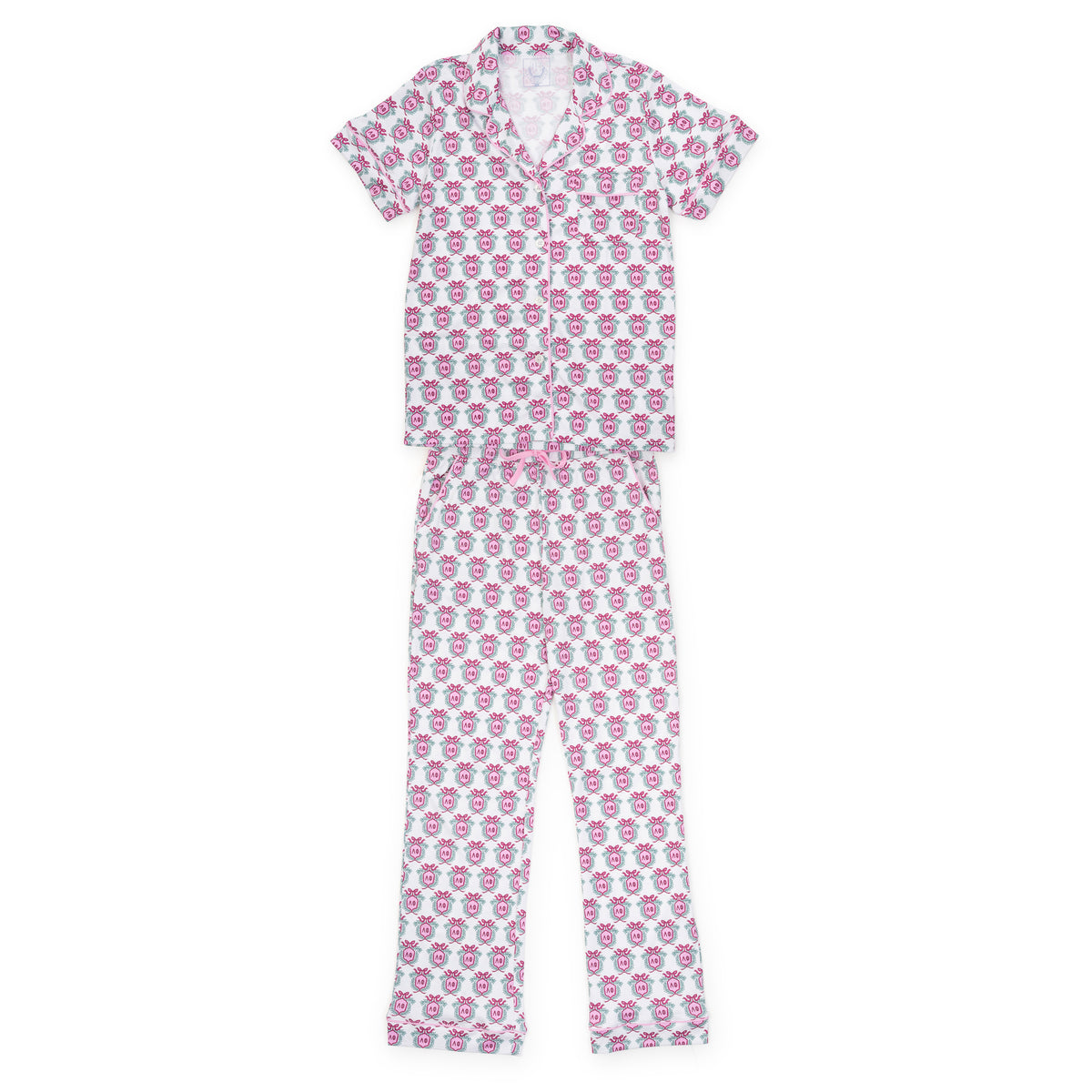 Everyday Laney Women's Pima Cotton Pajama Pant Set - Alpha Phi Crest Kidswear