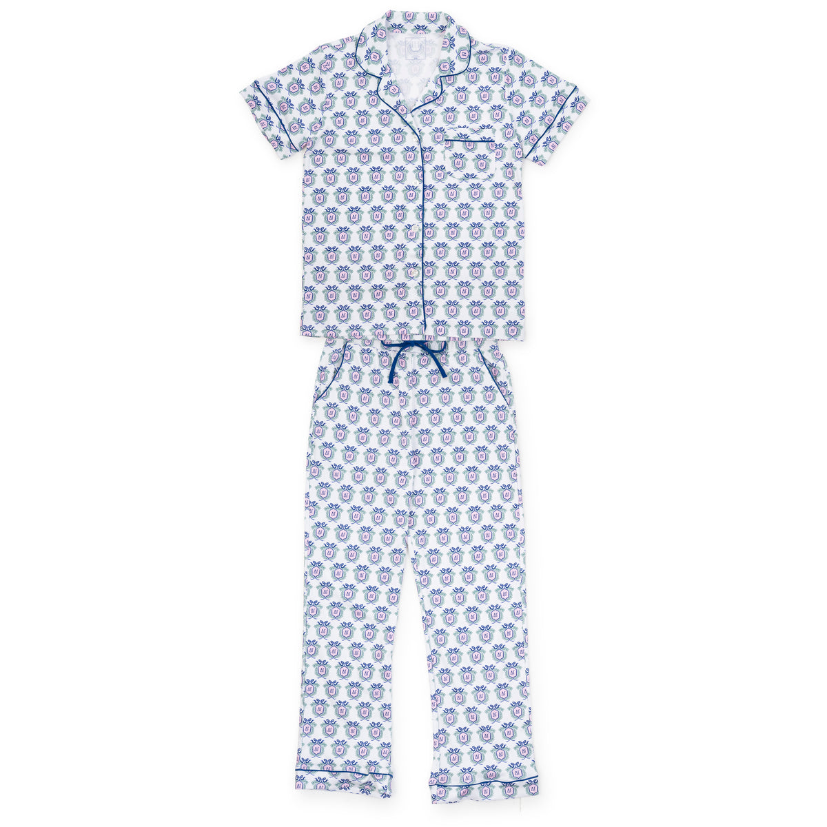 Everyday Laney Women's Pima Cotton Pajama Pant Set - Delta Gamma Crest Kidswear